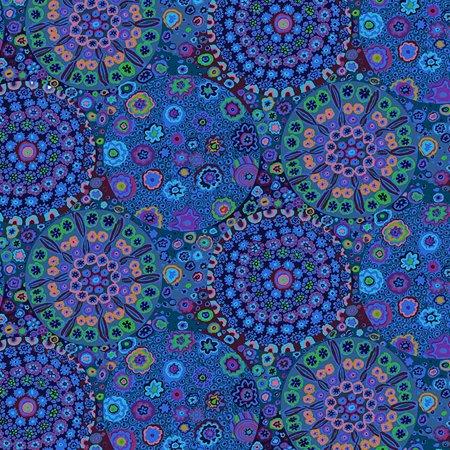Kaffe Fassett Millefiore Blue 108 inch wide backing fabric