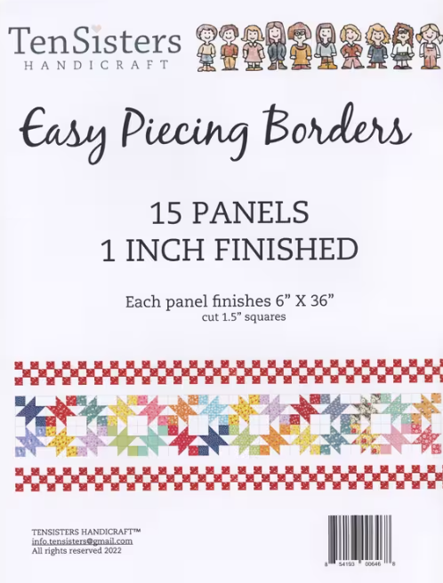 Ten Sisters EasyPiecing border panels 15-pack 1-inch finished