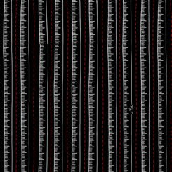 QT Sew What Tape Measure Stripe Black quilting cotton