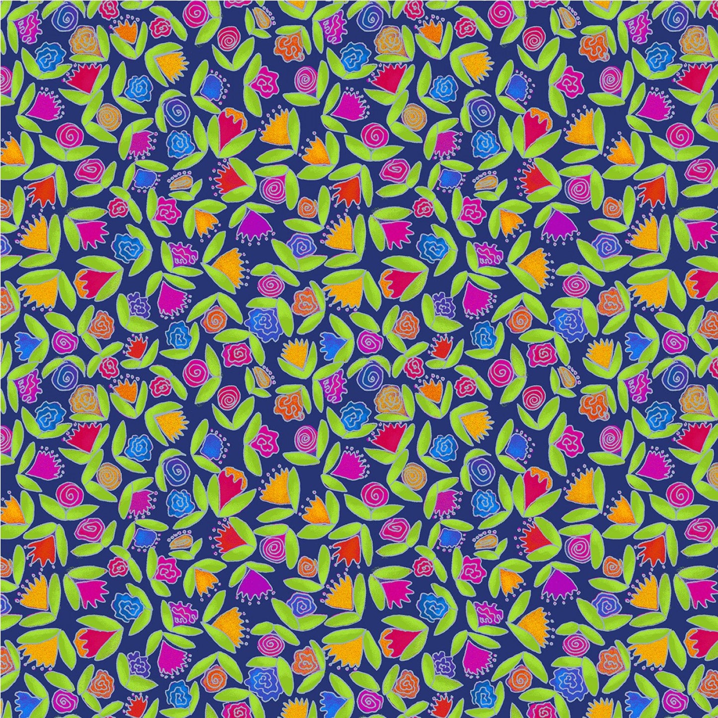 Cobalt Little Ditsy Flowers Goodness Gracious