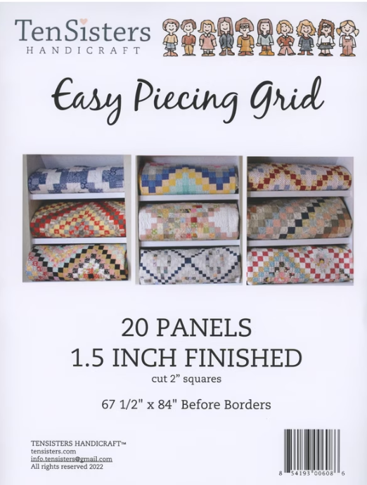 Ten Sisters EasyPiecing grid panels 20-pack 1.5-inch finished squares