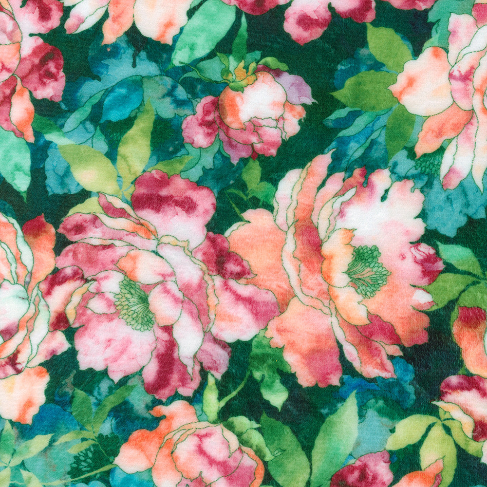 Doux Luxe Fern green quilting fabric