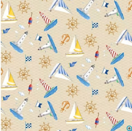 Ecru Lighthouses & Sailboats 14440B-70