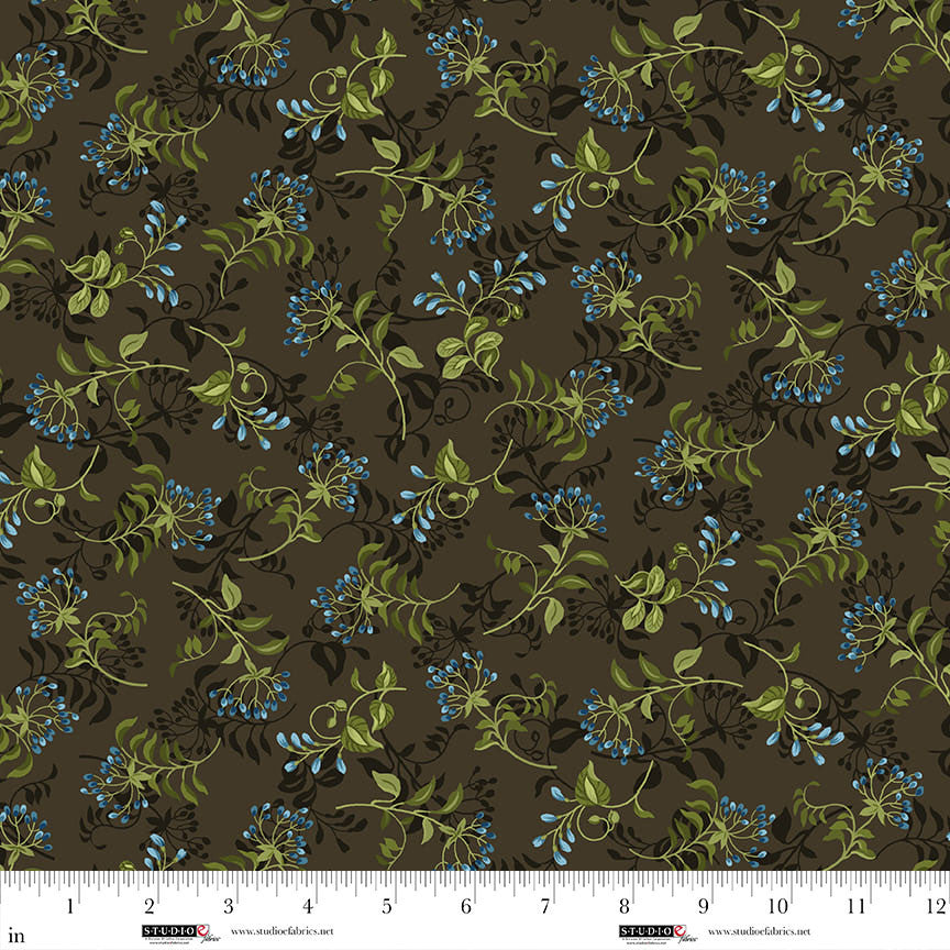 Studio E Ashdown Forest 8406-39 Dark Chocolate brown quilting cotton