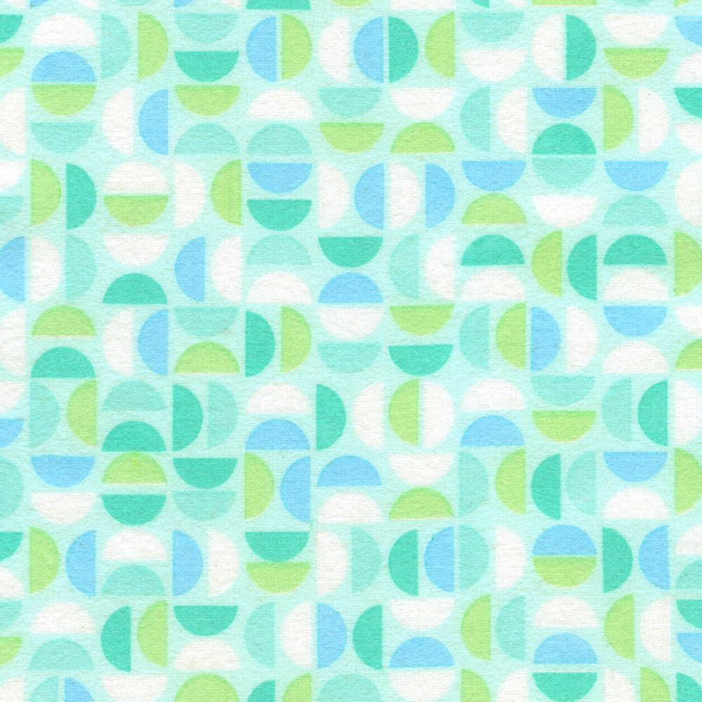 Cozy Cotton Flannel, Half Circle, Sea Glass