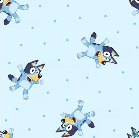 Polka dot Bluey blue quilting fabric