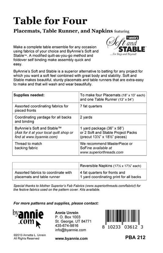 Table for Four - Pattern