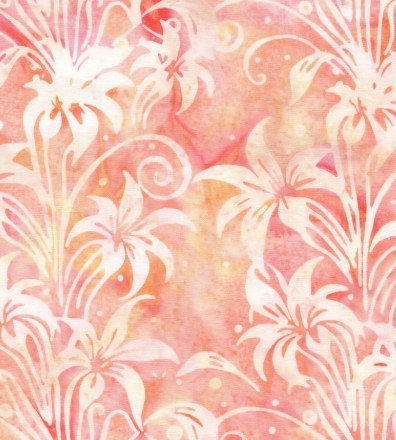 Island Batik Everlasting Lily Florals red shell batik fabric