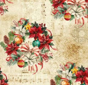 Michael Miller - Cozy Little Christmas - Merry Christmas Wreath - DDC12683-CREM-D