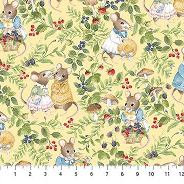 Northcott - Country Mouse - Scenic Mice Yellow Multi DP29006-52