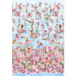 Spring Song Fairy Border, Blue