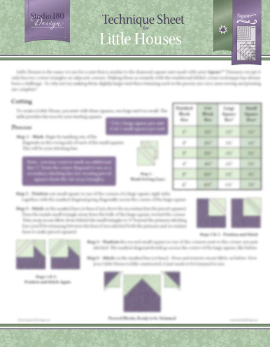 Studio 180 Design Little Houses technique sheet quilting pattern