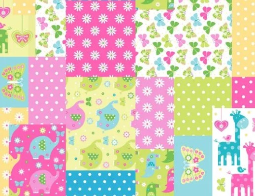 Oasis Flannel Baby Patch Pastel Multi 446281 flannel