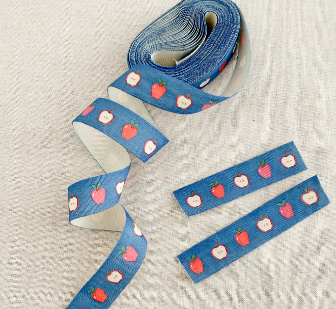 Minki Kim - Apple Blue Cotton Ribbon - 5 yards