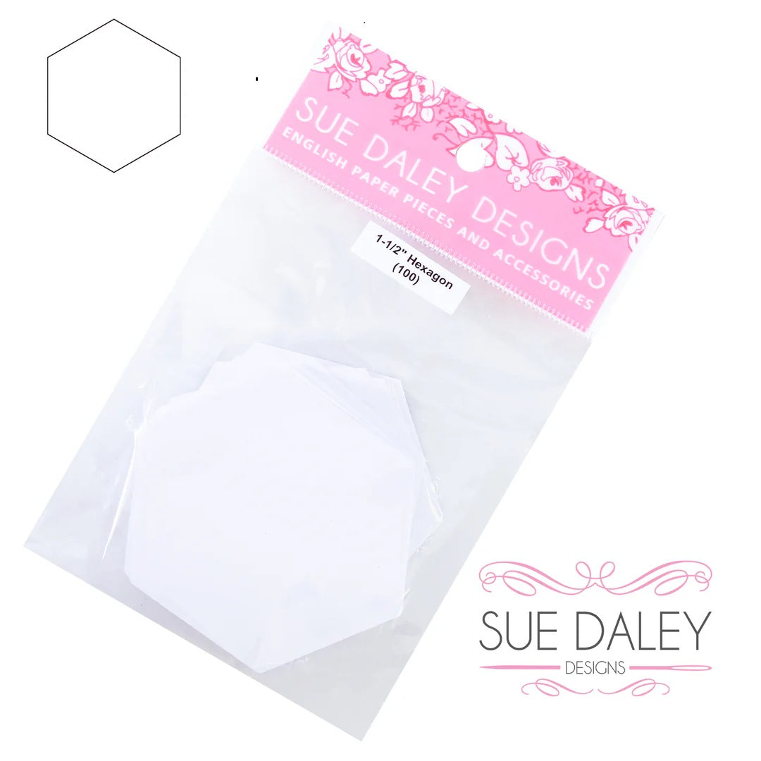 Sue Daley Designs 1-1/2" Hexagon English Paper Pieces (100)