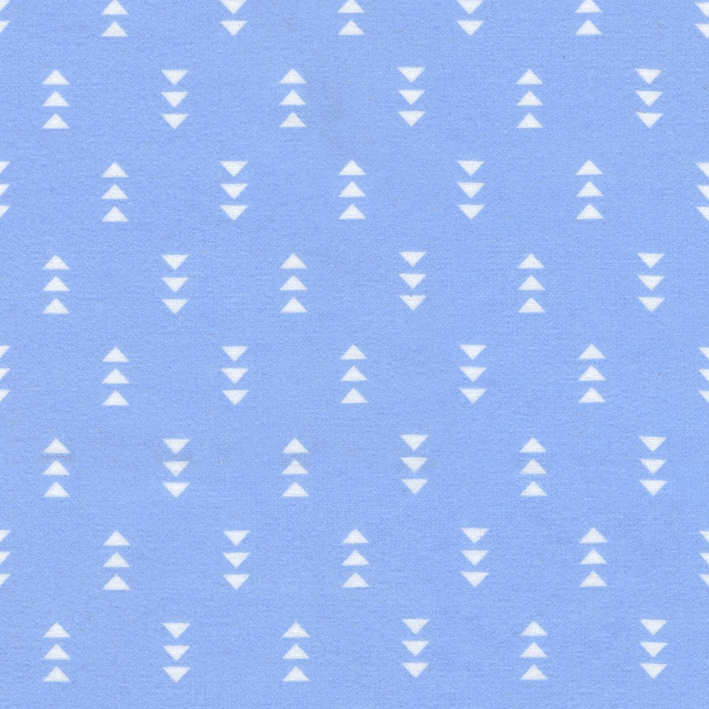 Cozy Cotton Flannel, Triangles, Periwinkle
