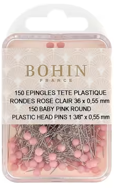 Round Plastic Head Pins 1-3/8in Light Pink 150ct