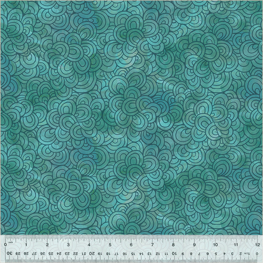 Wild Meadow, Petal Pavers, Teal, Cotton