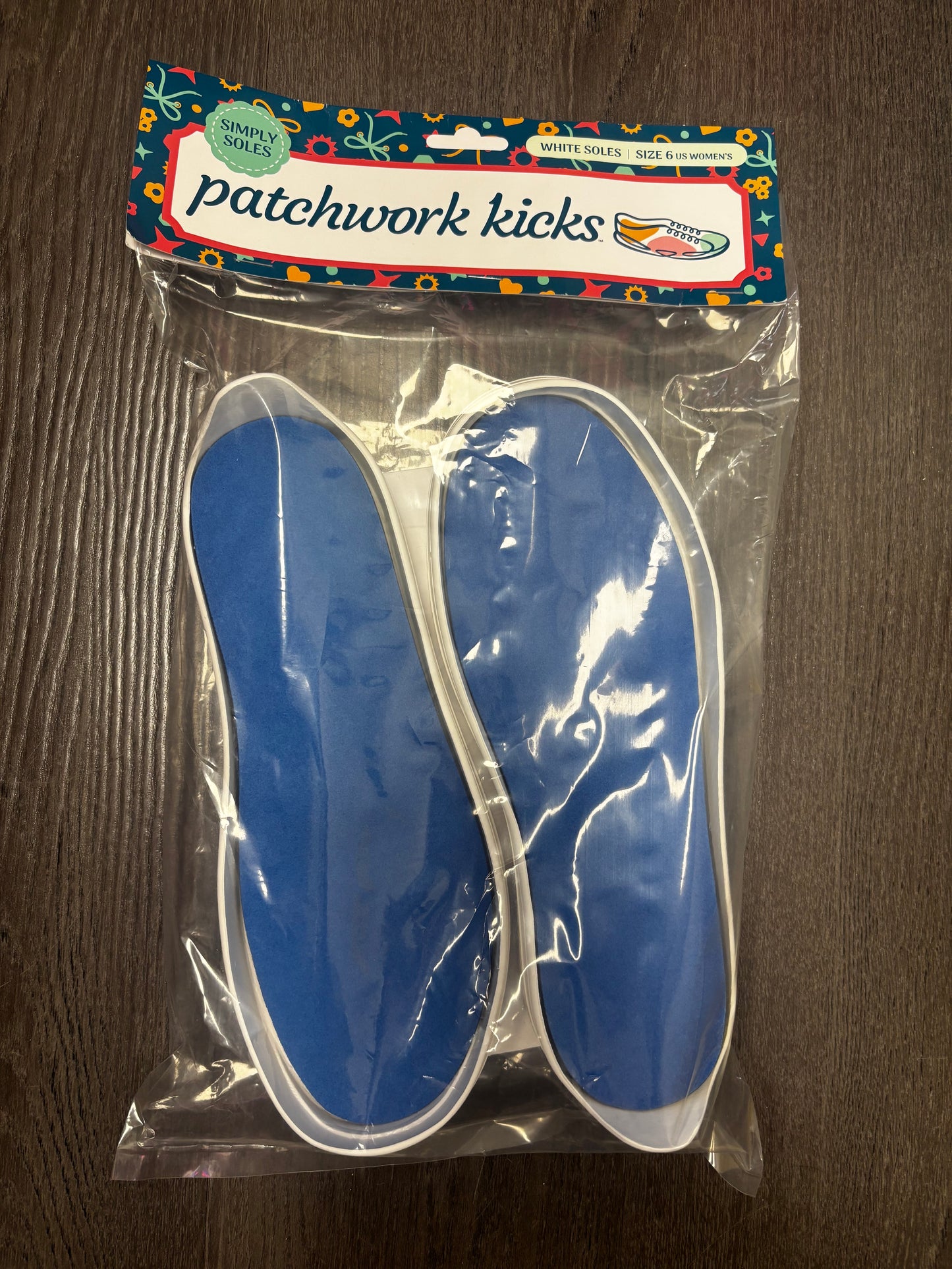 Patchwork Kicks Simply Soles size 6 white quilting cotton