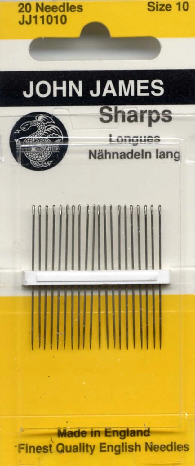 John James Sharps needle size 10 20 pack sewing notion