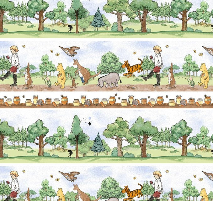 Classic Winnie Stripe Brown Green Studio e quilting fabric