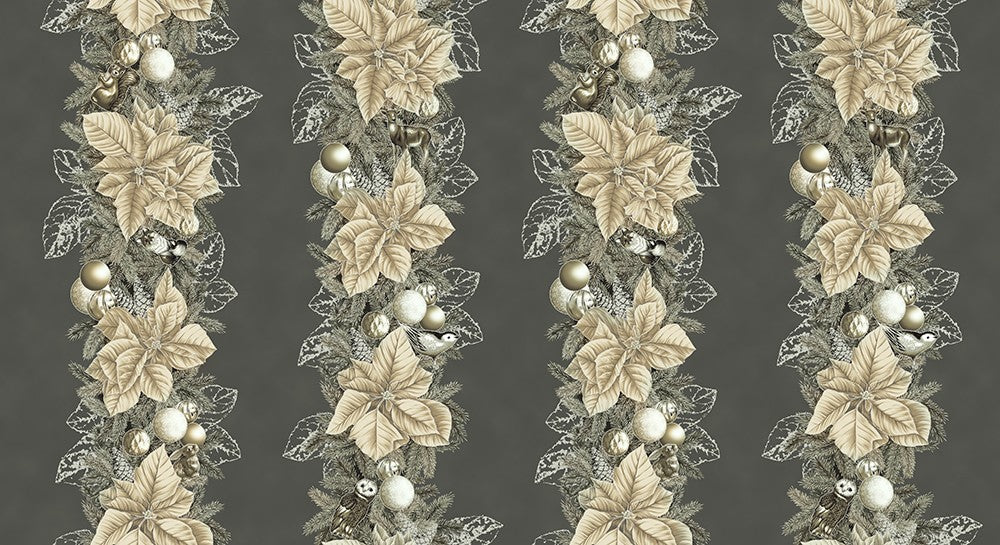 Robert Kaufman - Holiday Flourish - Forest Glen - SRKM-23699-184 CHARCOAL