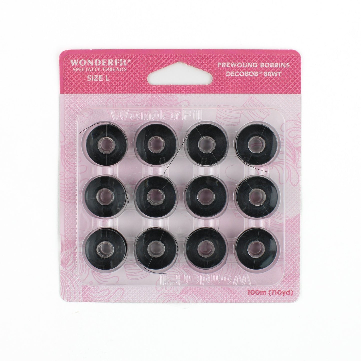 WonderFil Decobob prewound bobbin black DB101 80wt Size L