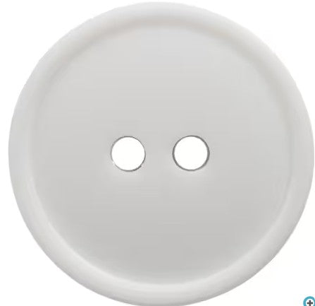 Nylon Round Button 20mm White 5 piece
