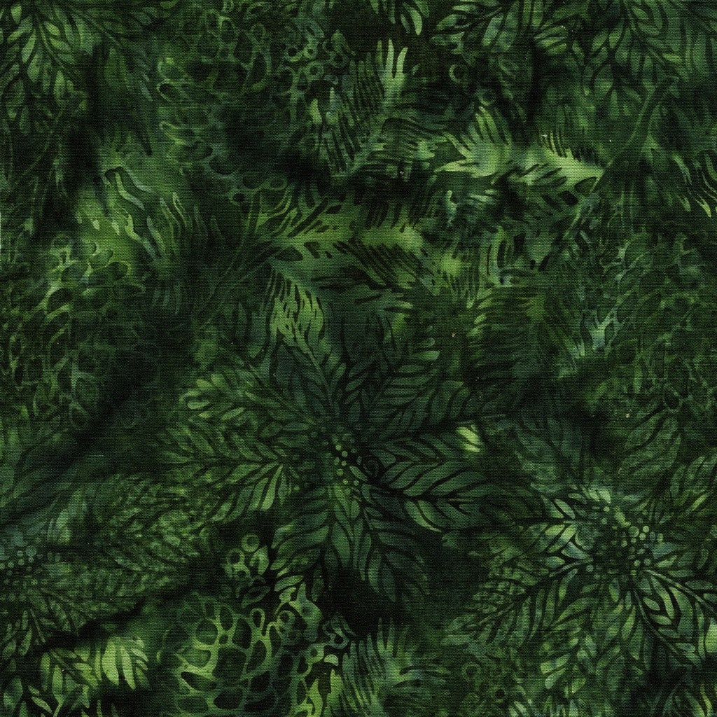 Lumin Fabrics - Jerry Khiev - Holiday Follies - Poinsettias and Pinecones - Green Hunter