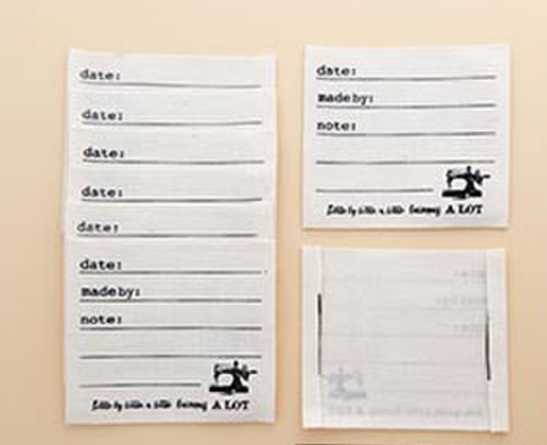 Minki Kim Note cotton labels by Riley Blake for quilts and bags