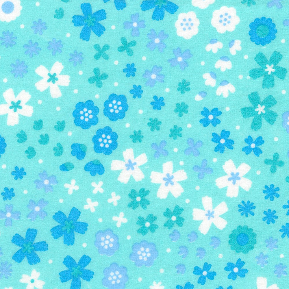 Cozy Cotton Flannel, Floral, Mint
