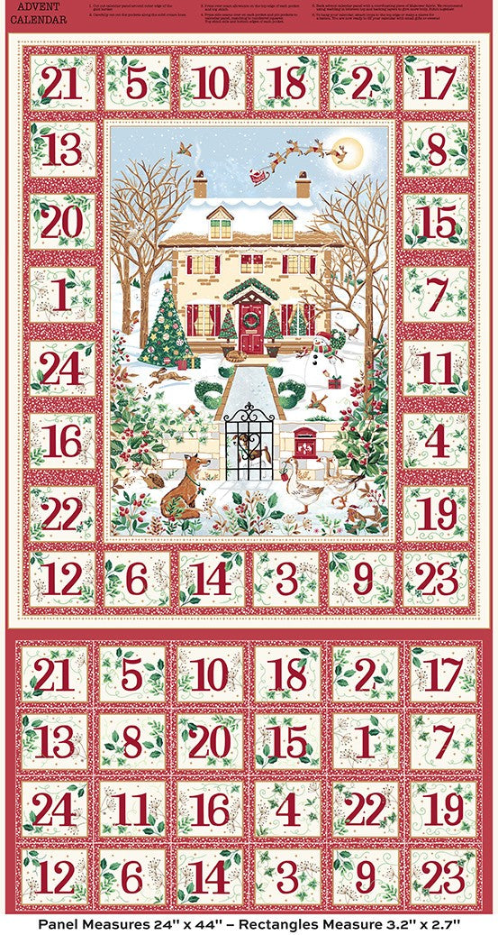 Andover - Makower UK - Country Christmas - Advent Red 238-R