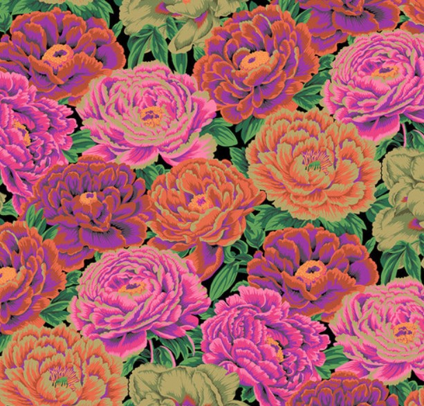 Kaffe Fassett Tibetan Peony Red quilting fabric