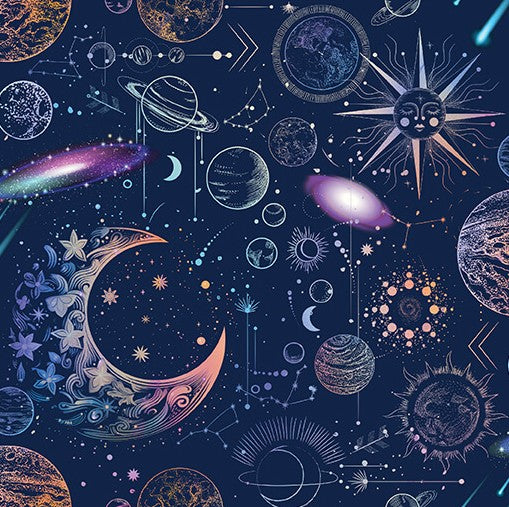 Benartex Celestial Skies Universe Twilight cotton