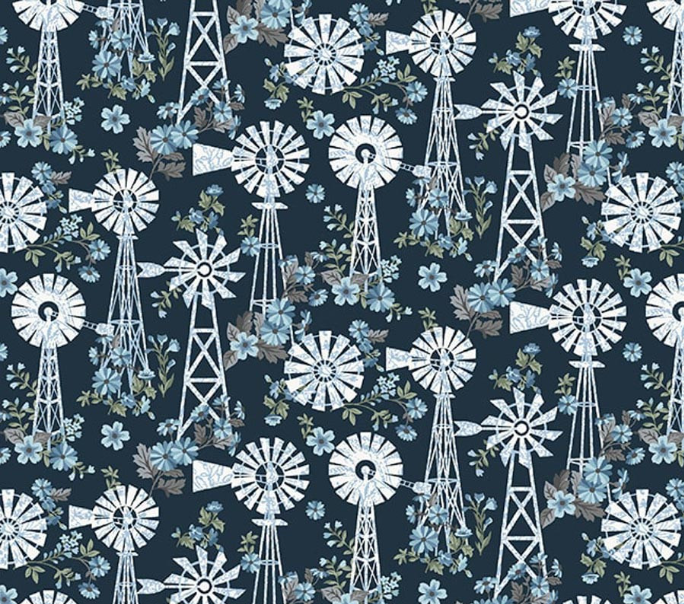 Studio E Farmhouse Fixer Upper Deep Indigo quilting cotton fabric