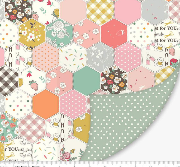 Minki Kim Double Lush Velvet BloomBerry Hexies Riley Blake fabric