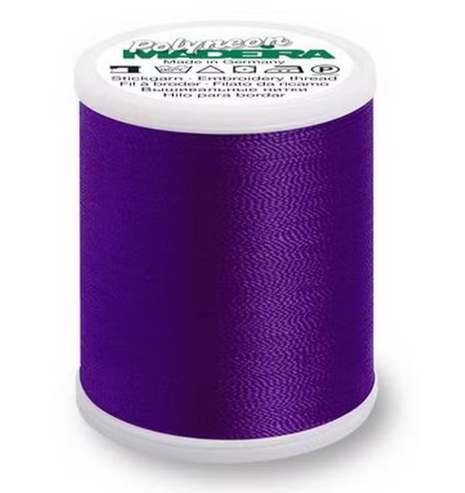 Madeira Polyneon 1922 dark purple machine thread 1100yd 40wt polyester