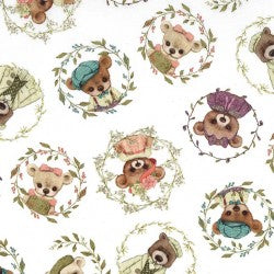 Michael Miller - Bear Flower, White