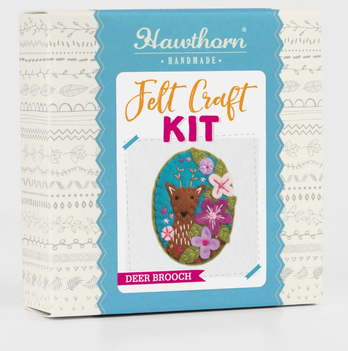 Hawthorn Handmade - Deer Felt Craft Brooch Kit | Complete Craft Kit