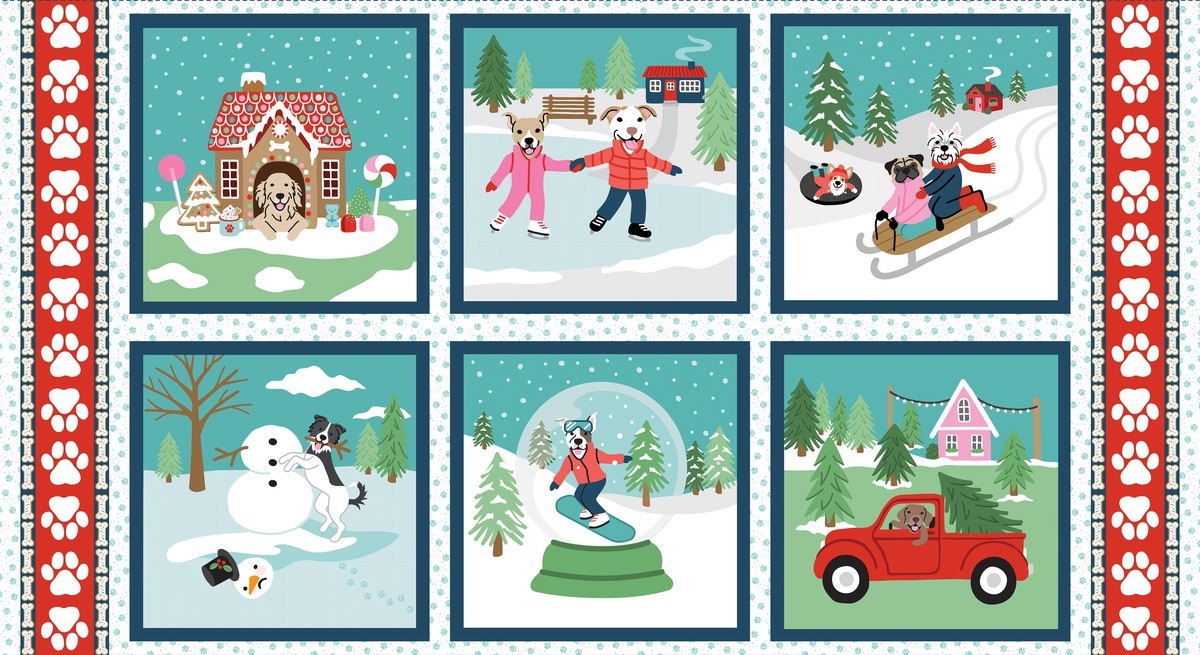 Blank - Winter Waggers - Devon Design Co. - 4773B-01 White 24" Panel