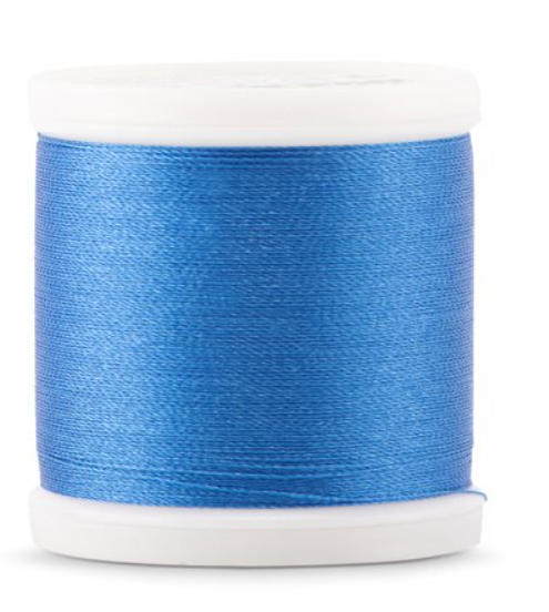 Spool of Madeira Polyneon 40wt machine embroidery thread in Royal Blue, color 1829
