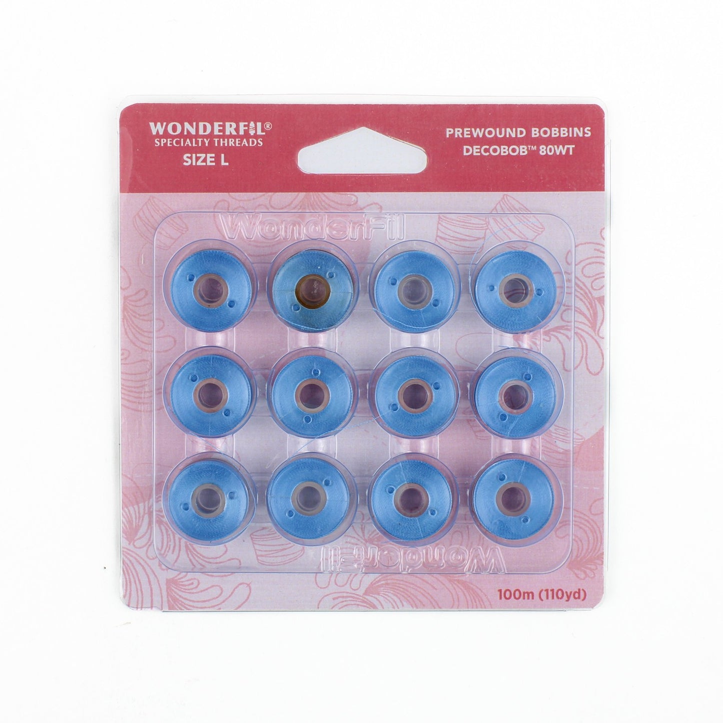WonderFil Decobob prewound bobbin sky blue DB319 80wt Size L
