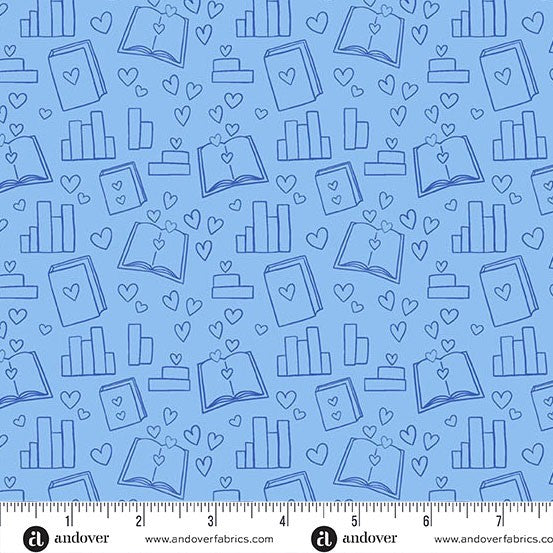 Andover - Back to School - Book Lover Sky - A-10244-B