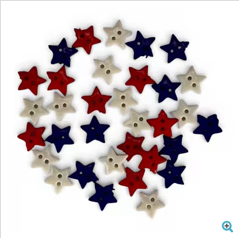 American Stars Tiny Craft Sewing Buttons star shaped patriotic