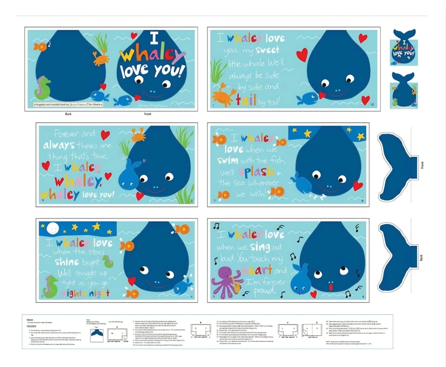 Studio E - Huggable & Loveable 15 - Whaley Book Panel 8836BP-01