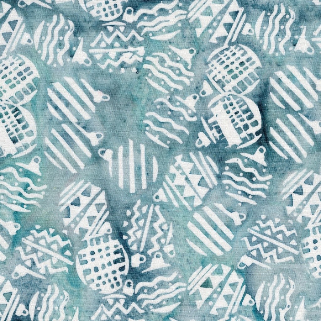 Lumin Fabrics - Retro Holidays - Carol Moellers - Retro Quilted Ornaments Blue Shark