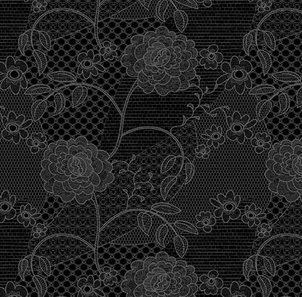 Blank La Vie En Rose 4217-99 Black cotton quilting fabric