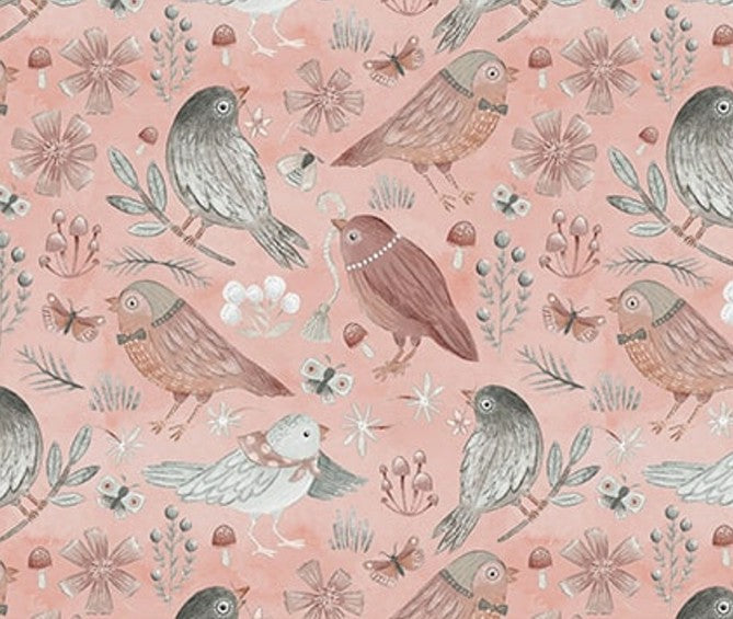 Petals and Pewter dusty rose 4569-22 Blank Quilting floral fabric