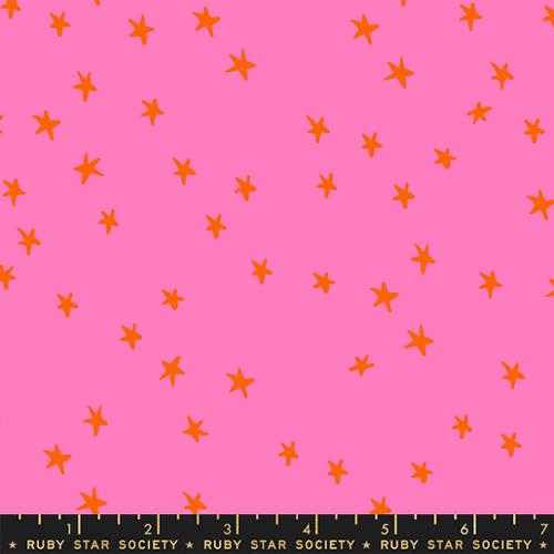 Starry Vivid Pink Ruby Star Society Fabric