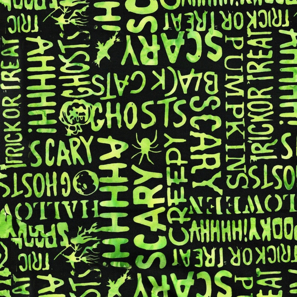 Island Batik - Boo Bash - Jerry Khiev - Halloween Words - Black 122552704